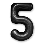 Balon foliowy czarny cyfra 5 100cm czarna hel