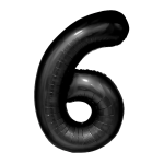 Balon foliowy czarny cyfra 6 100cm czarna hel