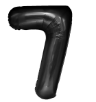 Balon foliowy czarny cyfra 7 100cm czarna hel