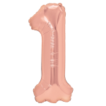 Balon foliowy cyfra rose gold 1 100cm Rose gold  hel