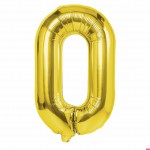 Balon foliowy cyfra 0 złota 70cm numer zero