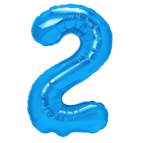Balon foliowy ciemny niebieski cyfra 2 40cm