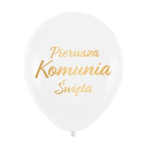 Balony lateksowe na Pierwszą Komunię świętą 6 sztuk 30cm