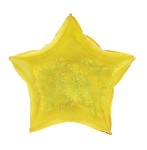 Balon foliowy gwiazda holograficzna złota 45cm 18 cali