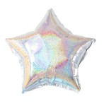 Balon foliowy gwiazda holograficzna srebrna 45cm 18 cali
