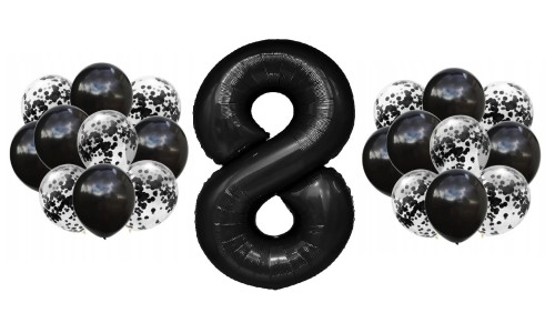 Zestaw Balony na Urodziny Fan Wednesday Addams 0-9