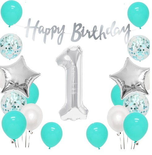 Zestaw balonów na Roczek morskie cyfra 1