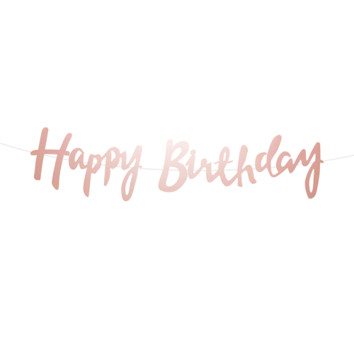 baner Happy birthday rose gold