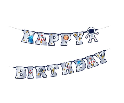 Zestaw balonów KOSMOS Astronauta Happy Birthday Girlanda na Urodziny Chłopca