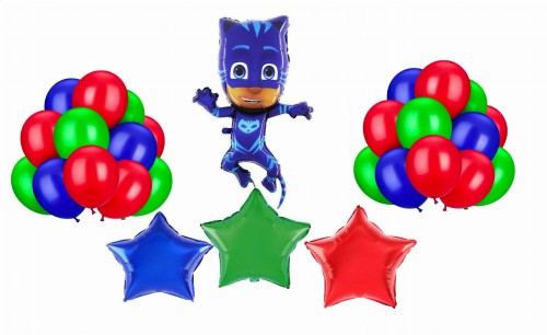 Zestaw balonów Pidżamersi Kotboy na Urodziny Roczek