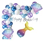 Girlanda balonowa małże i ogon syrenki na Roczek
