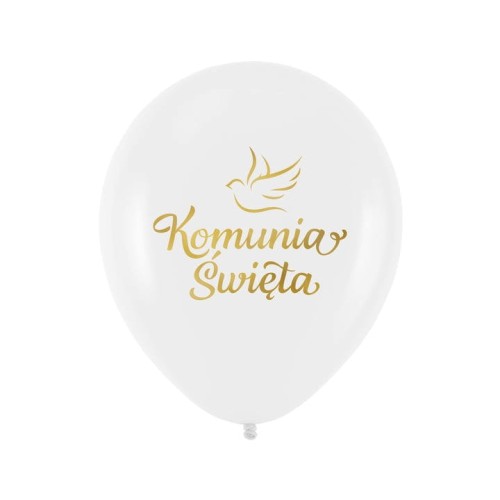 Zestaw balonów na Komunię świętą Hostia liliowe