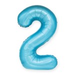 Balon foliowy niebieska cyfra 2 100cm błękitna