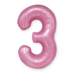 Balon foliowy różowa cyfra 3 100cm