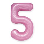 Balon foliowy różowa cyfra 5 100cm