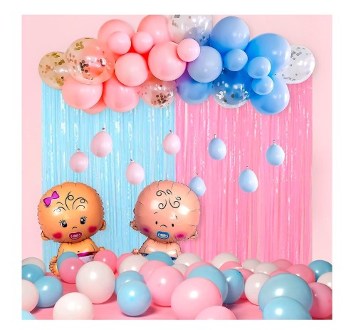 BALONY NA BABY SHOWER chłopiec dziewczynka kurtyna ścianka Zestaw balonów