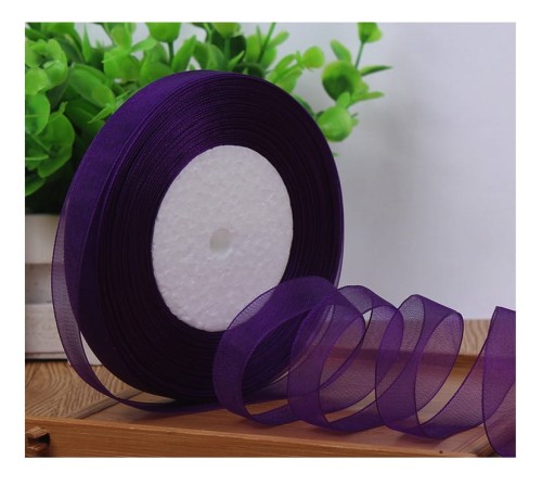 Wstążka organza fioletowa 6mmx23m tasiemka