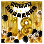 Zestaw balonów na 18stkę Kurtyny 100x200cm Cyfry 18 100cm na hel konfetti