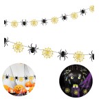 Girlanda Halloween Pająki i pajęczyny złoto-czarna 220cm