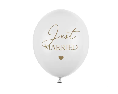 Zestaw balonów na Wesele ślub biało złote Mrs Mr Just Married Balony Białe