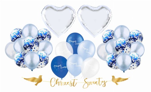 Zestaw dekoracji Chrzest Święty Chłopca Niebieskie