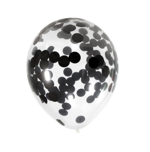 balon lateksowy z konfetti czarnym 12 cali