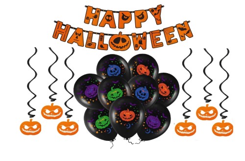 Balony na Halloween Dynie Girlanda Happy Halloween