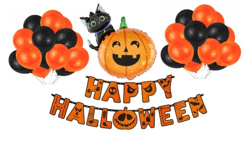 Zestaw balonów na Halloween Dynia Pomarańczowe