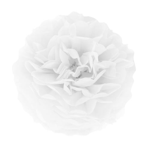 Pompon bibułowy biały 25 cm