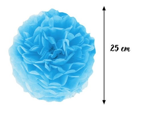 Pompon bibułowy niebieski 25 cm