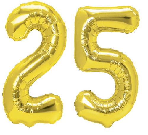 balony foliowe cyfry złote 70cm 25