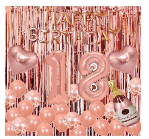 Duży zestaw balonów Rose Gold na 18 Urodziny
