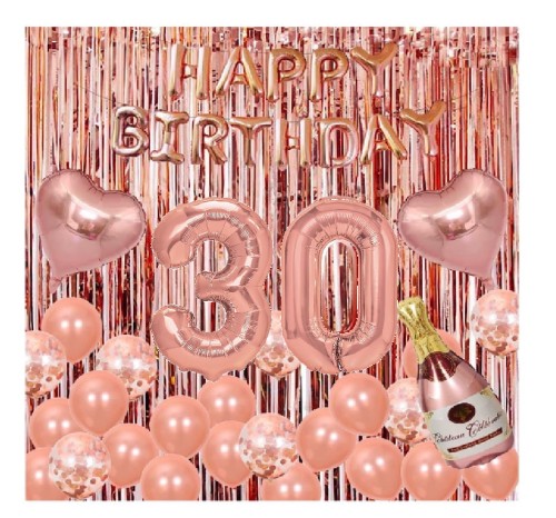 Duży zestaw balonów Rose Gold na 30 Urodziny