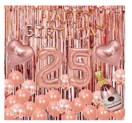 Duży zestaw balonów Rose Gold na 25 Urodziny