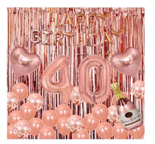 Duży zestaw balonów Rose Gold na 40 Urodziny