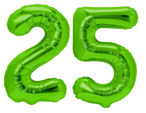 Zestaw dla piłkarza Urodziny cyfry zielone 25 100cm football piłki PUCHAR