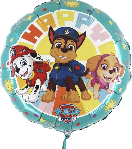 balon foliowy psi patrol okrągły 45 cm