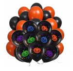 Balony na Halloween pomarańczowo czarne Dynie Duszki hel