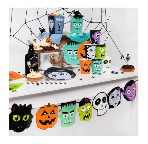 Zestaw na Halloween MONSTER Kurtyna 2m Baner Happy Halloween balony