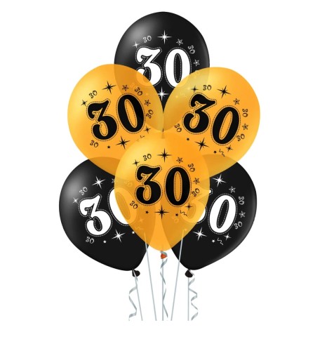 balon lateksowy czarny z nadrukiem 30 12 cali