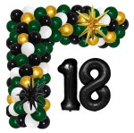 Girlanda balonowa butelkowa zieleń z Cyframi na 18 Urodziny balony z taśmą