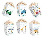 Pudełka na popcorn Auta 8,5x12,5cm 6szt. zestaw