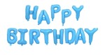 Balon foliowy napis HAPPY BIRTHDAY niebieski