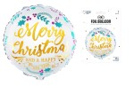 Balon foliowy Merry Christmas and a Happy New Year 45cm