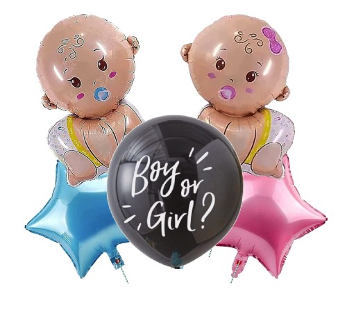 Zestaw balonów na Baby Shower Balon Boy or Girl Gigant Bobas płeć Gender