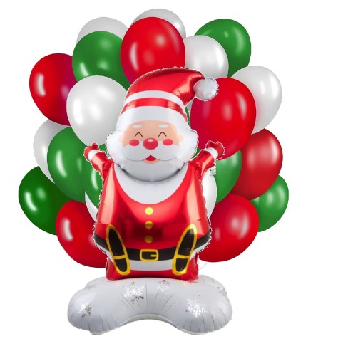 Zestaw balonów czerwono białych na Święta Boże Narodzenie Mikołajki Balony