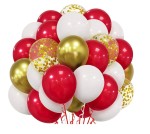 Bukiet balonów na Mikołajki Boże Narodzenie biało złote Świąteczne