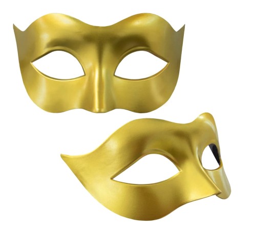 Maska Wenecka złota męska damska Karnawałowa Bal Przebierańców Maskowy 18,5x8,5cm