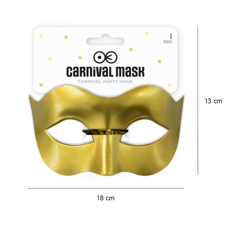 Maska Wenecka złota męska damska Karnawałowa Bal Przebierańców Maskowy 18,5x8,5cm