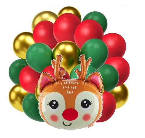 Zestaw balonów świątecznych Boże narodzenie Mikołajki Rudolf Renifer balony